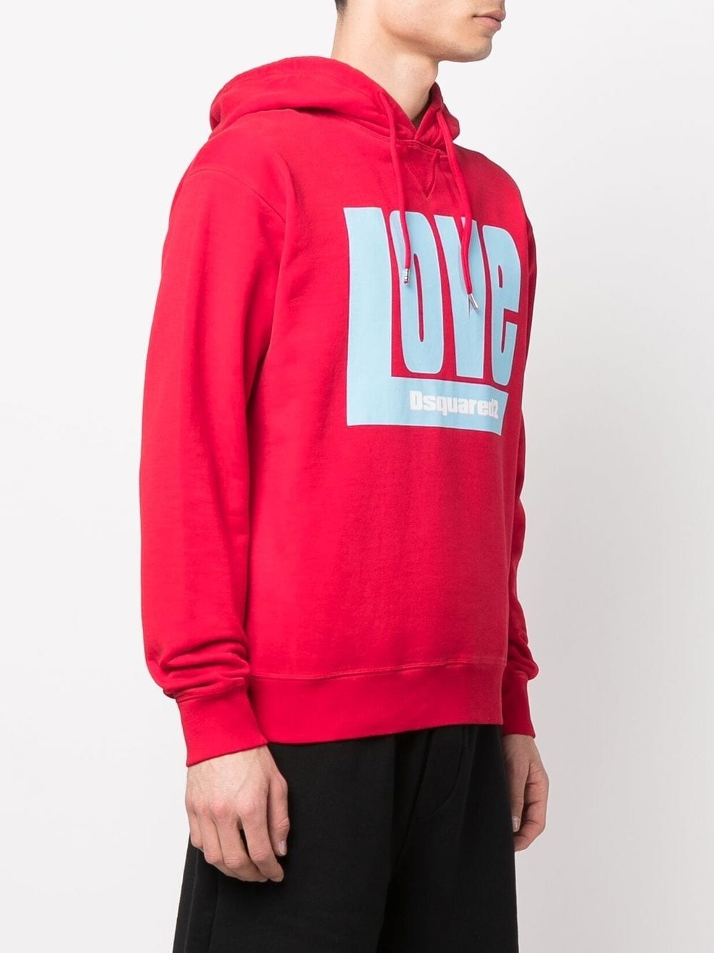 Dsquared2 Logo-print Drawstring Hood Hoodie In Red