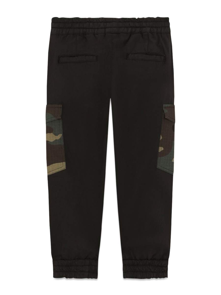 Dolce & Gabbana Cargo-print Pocket Track Trousers In Black
