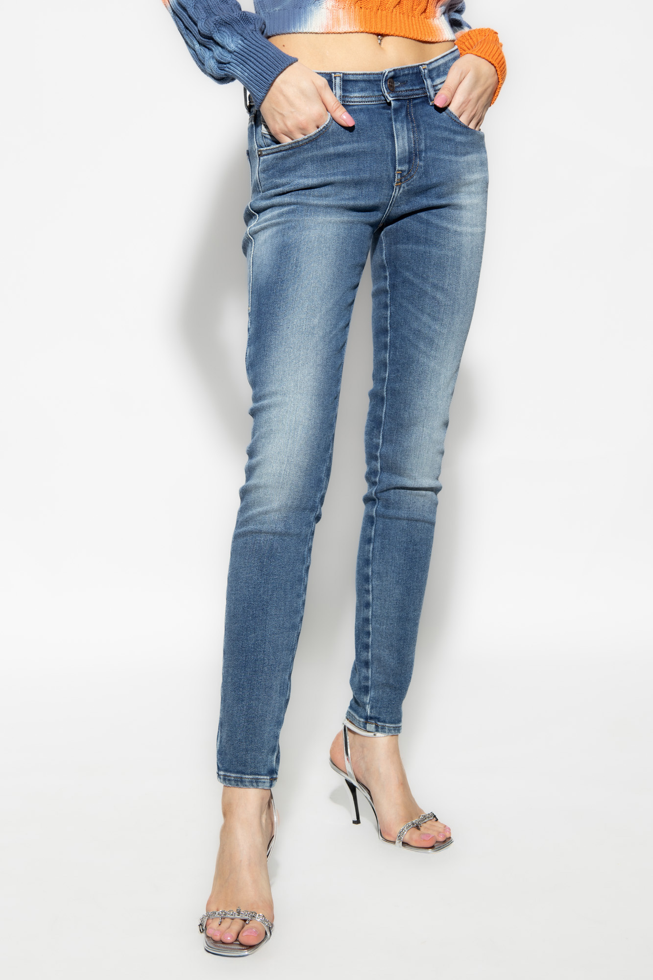 DIESEL BELT RING DENIM TROUSERS
