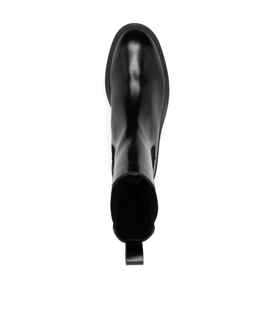Jil Sander Leather Chelsea Boots In Black