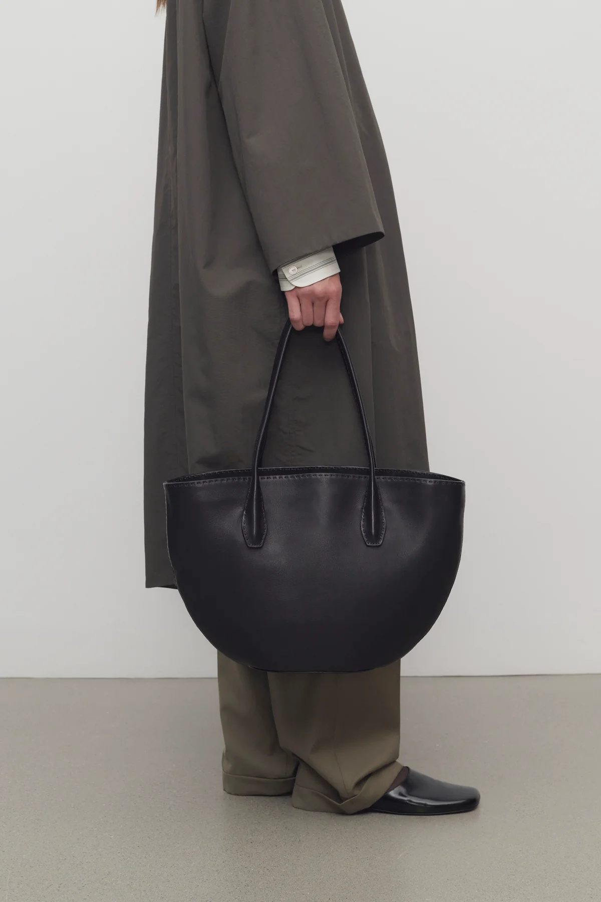 The Row Double Handle Handbag In Black