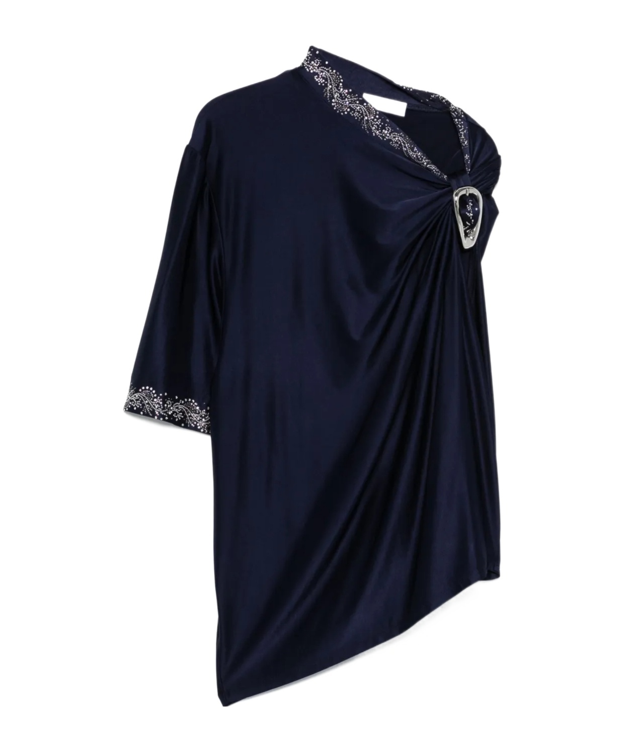 Rabanne Buckle-detail Draped Top In Black
