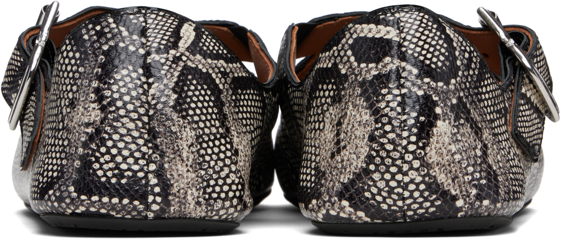 Alaïa Crisscross Snakeskin Leather Ballerina Flats In Multi