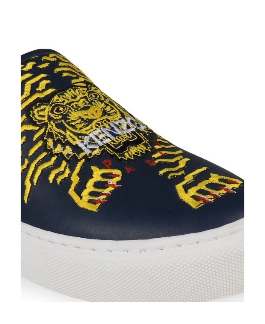 Kenzo Tiger Head Embroidered Leisure Sports Shoes In Black