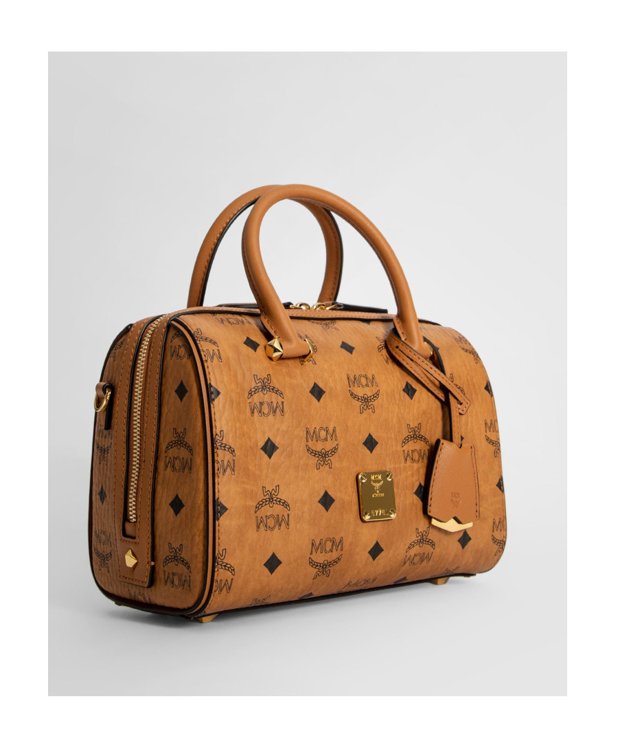 Mcm All-over Logo Print Tote Bag In Brown