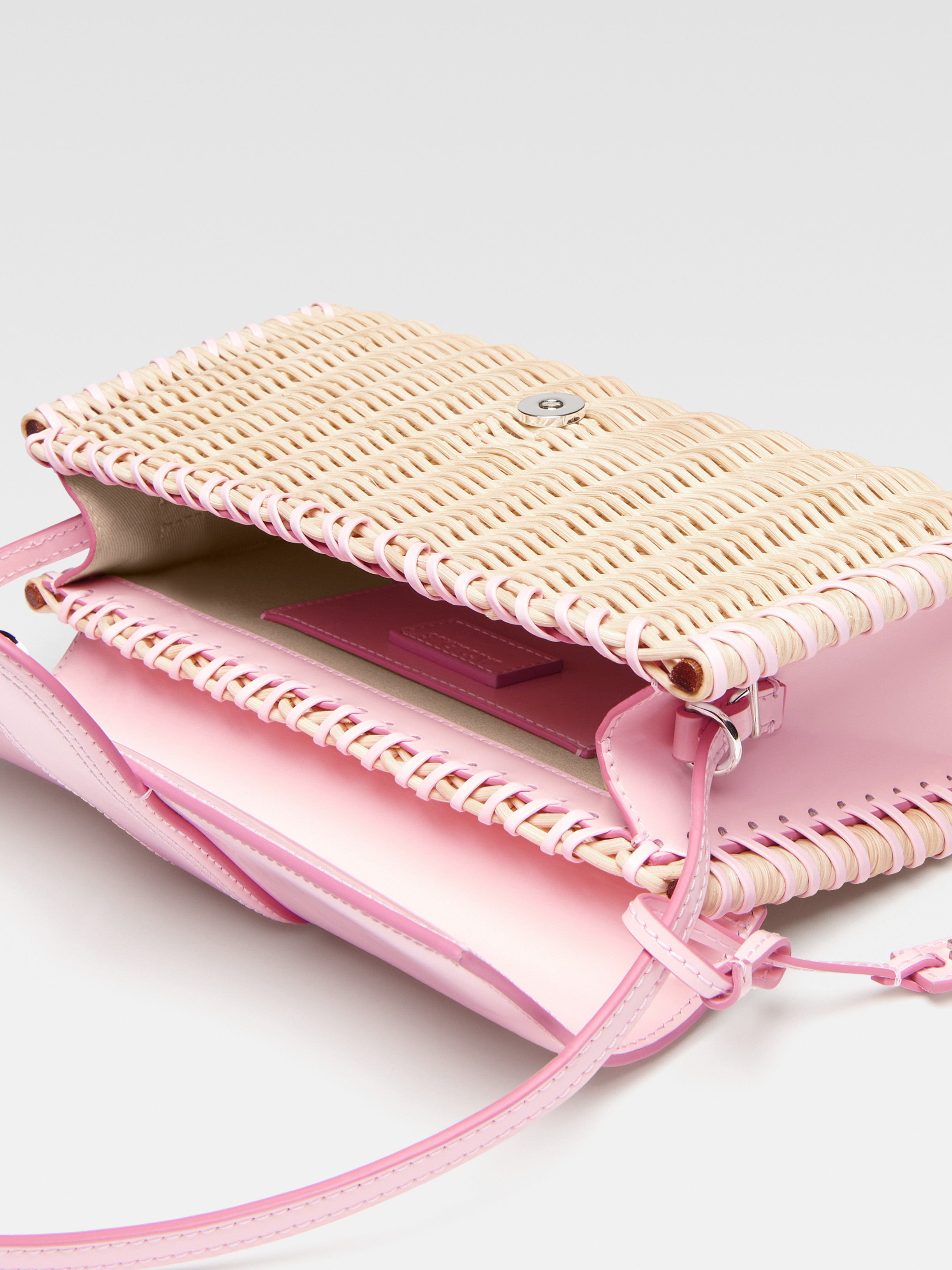 Jacquemus Le Bambino Long Osier Flap Bag In Pink