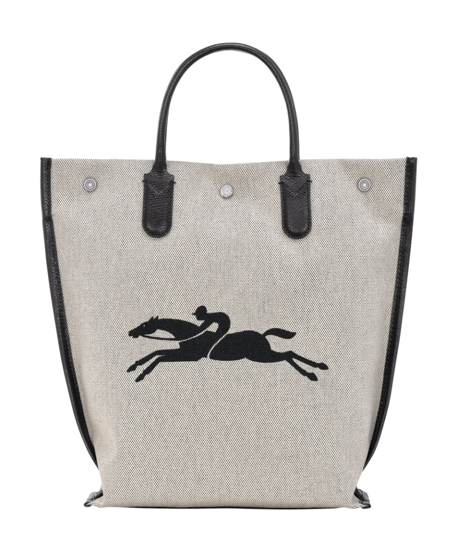 Longchamp Medium Essential Canvas Tote Bag In White
