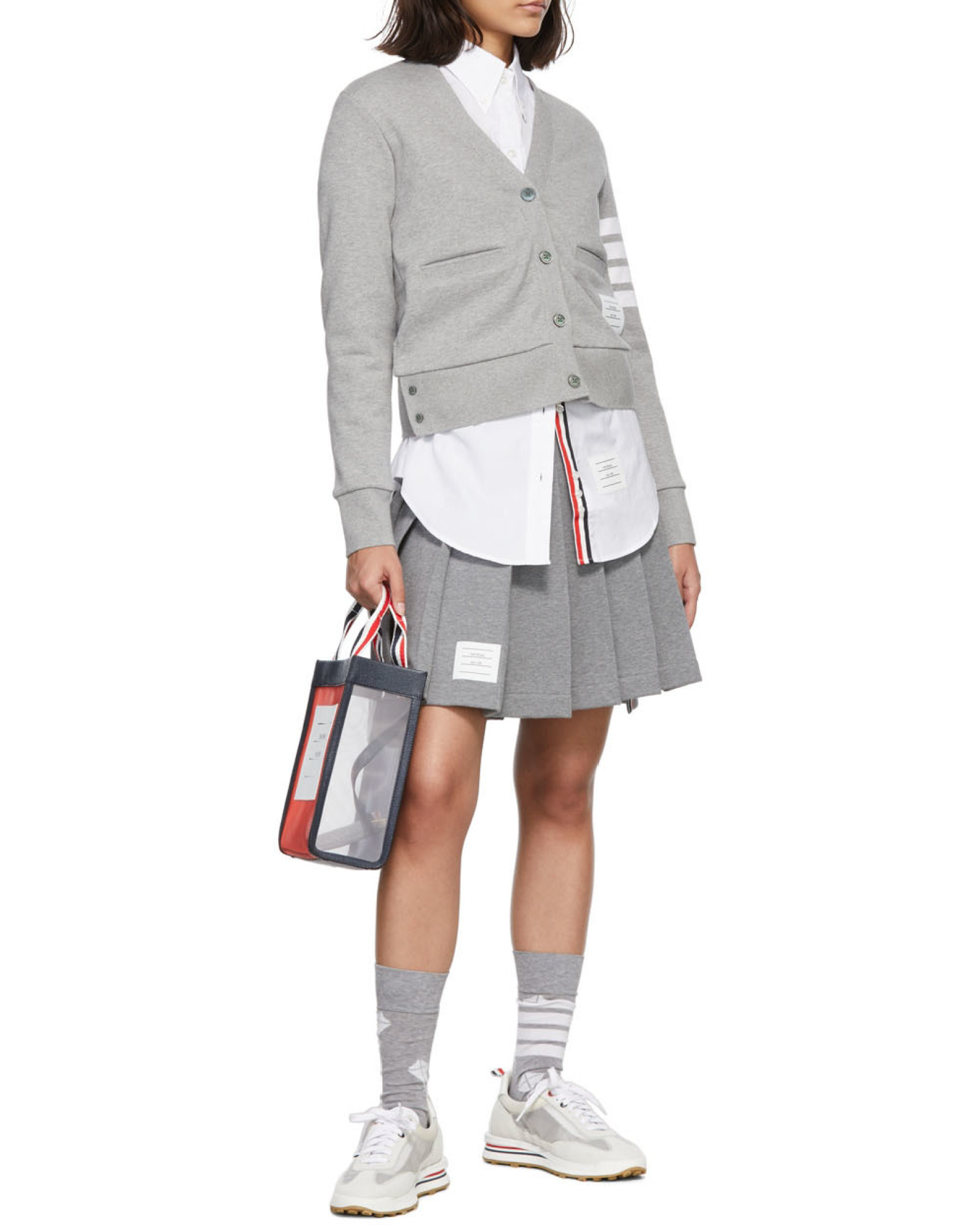 Thom Browne Small Rwb-handles Tote Bag In Multicolor