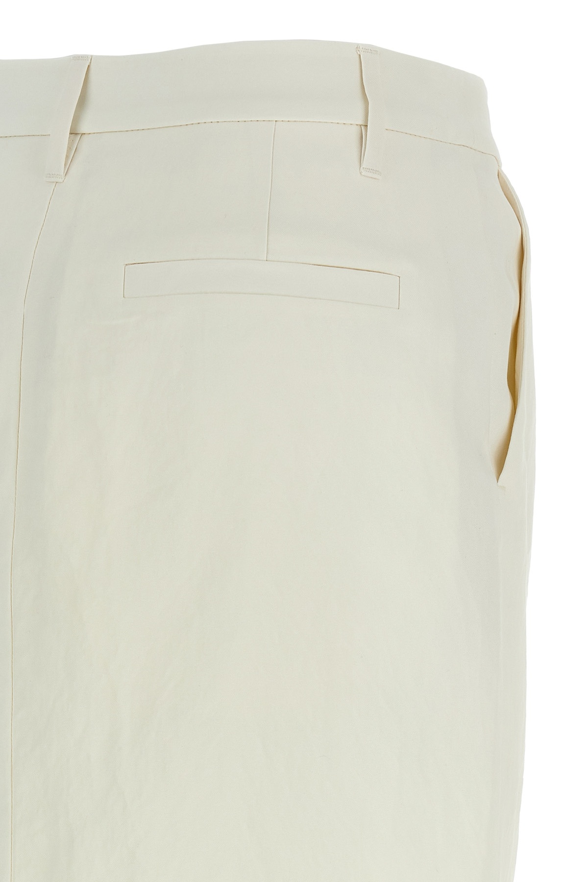 Brunello Cucinelli Midi Length Wrap Skirt With Back Pocket In White