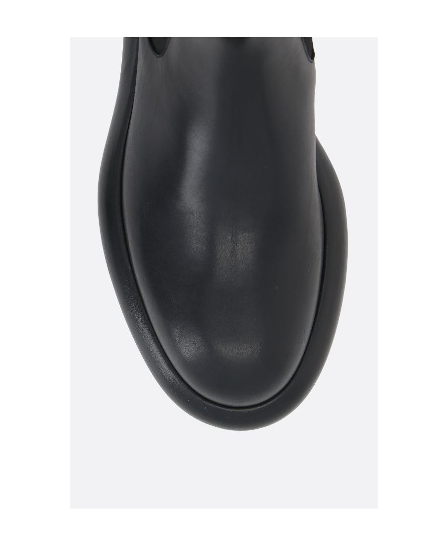 Jil Sander Black Black Leather Chelsea Boots In Black