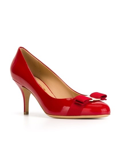 Ferragamo Carla 75mm Leather Pumps In Red
