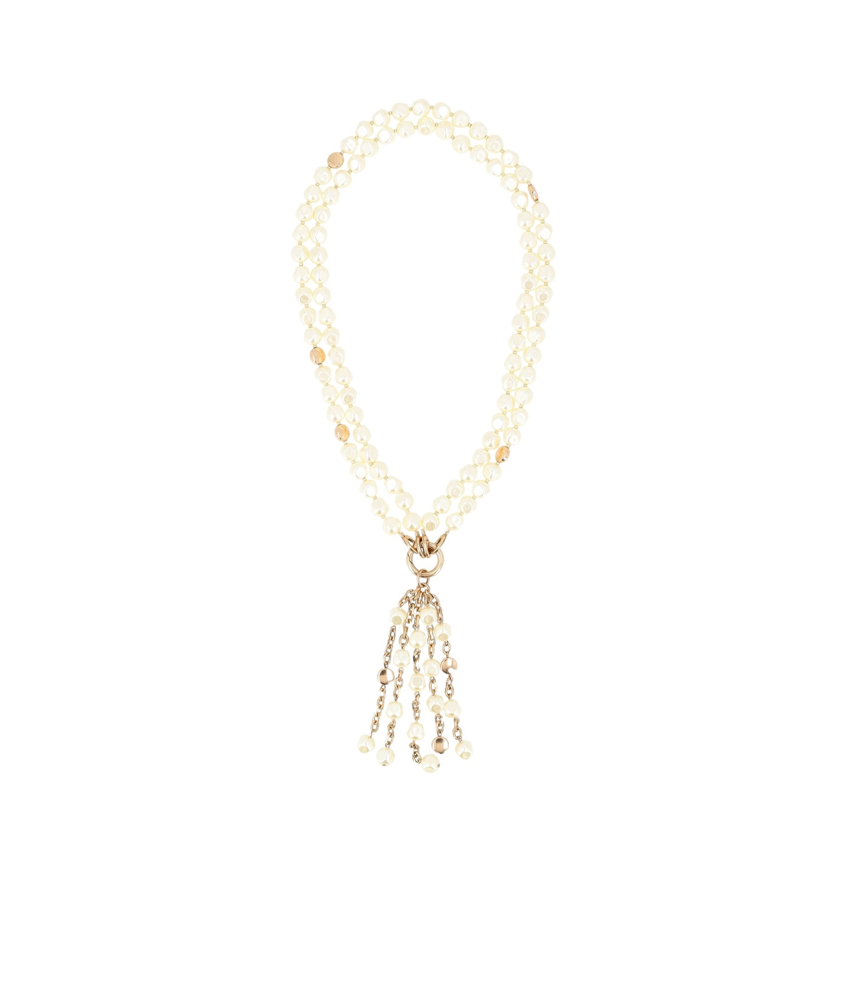 Max Mara Beaded Necklace In White