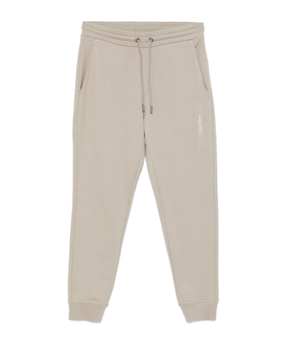 Calvin Klein Embroidered Track Pants In Nude