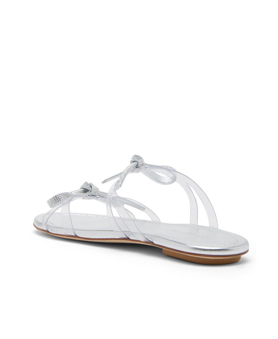 Stuart Weitzman Bow-tie Slippers In White