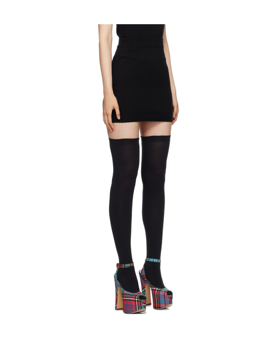 Vivienne Westwood Bea Logo Cotton Knit Mini Skirt In Black