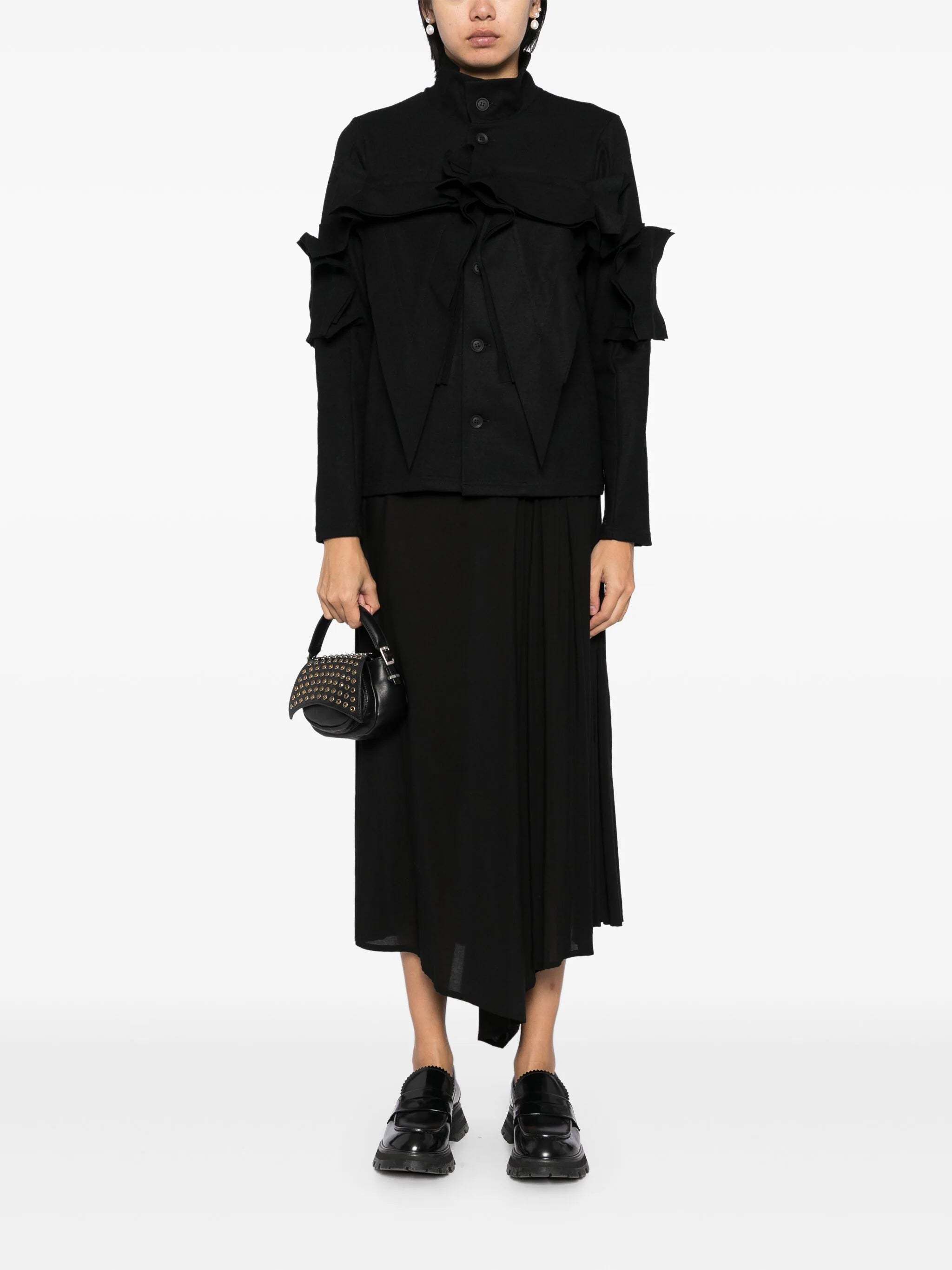 Yohji Yamamoto Three-dimensional Pattern Shirt In Black