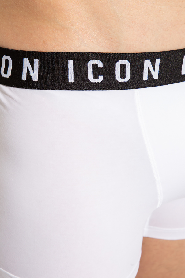 Dsquared2 Logo Boxer Shorts With Elastic Waistband In White
