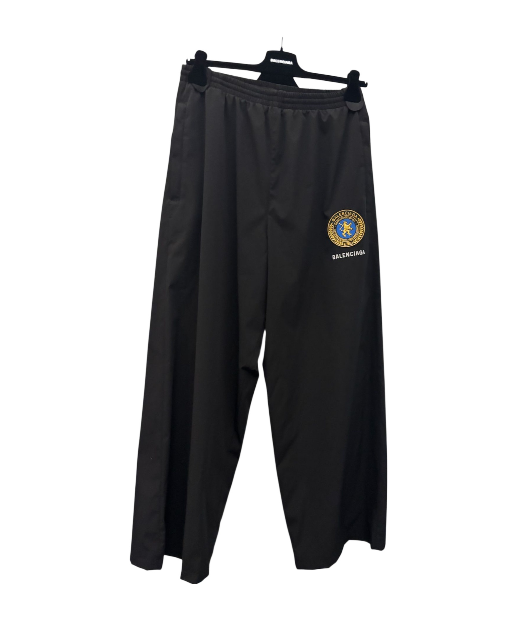 Balenciaga Logo-embroidered Elastic-waistband Trousers In Black
