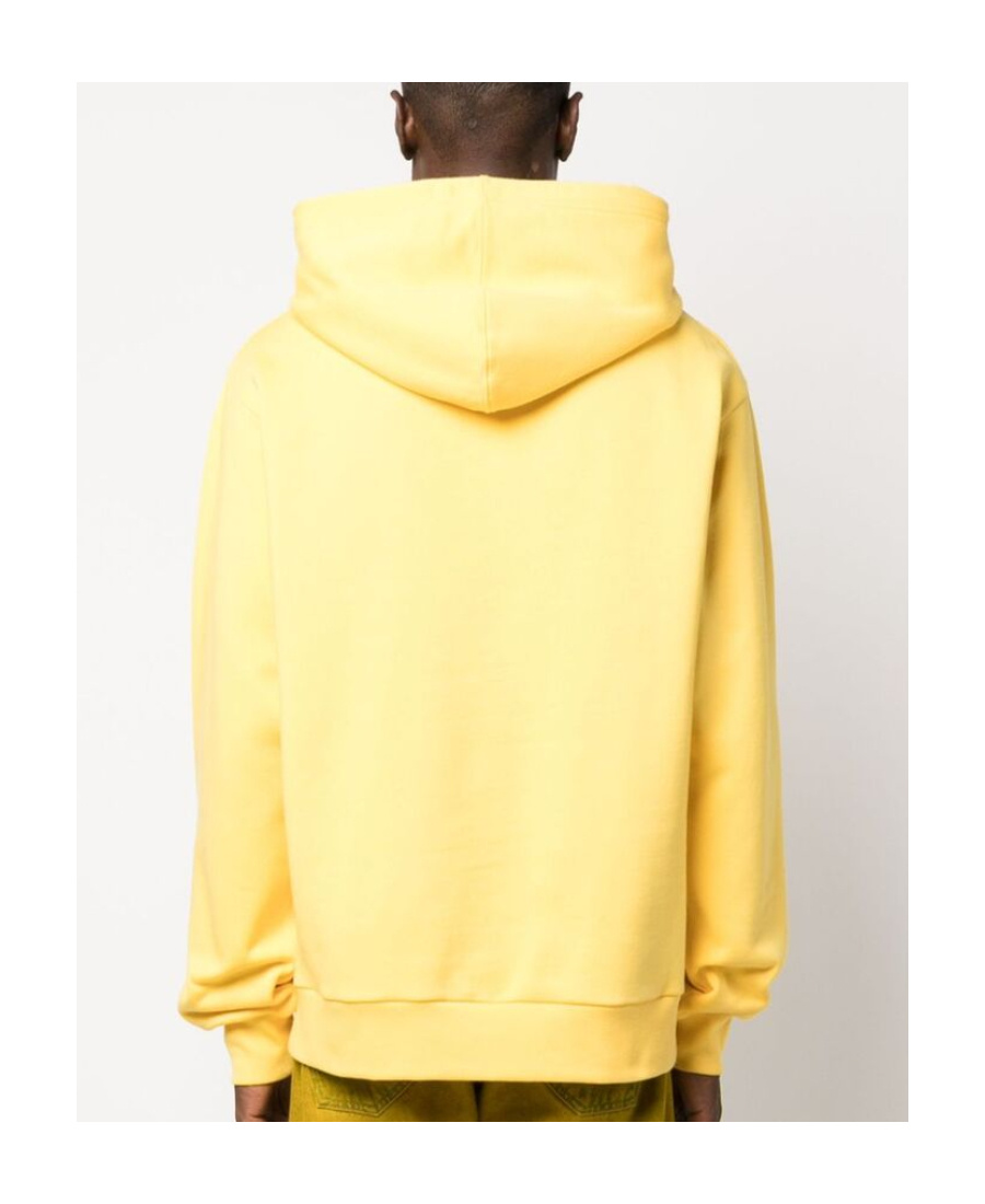 Shop Marni Logo-print Cotton Hoodie In Yellow