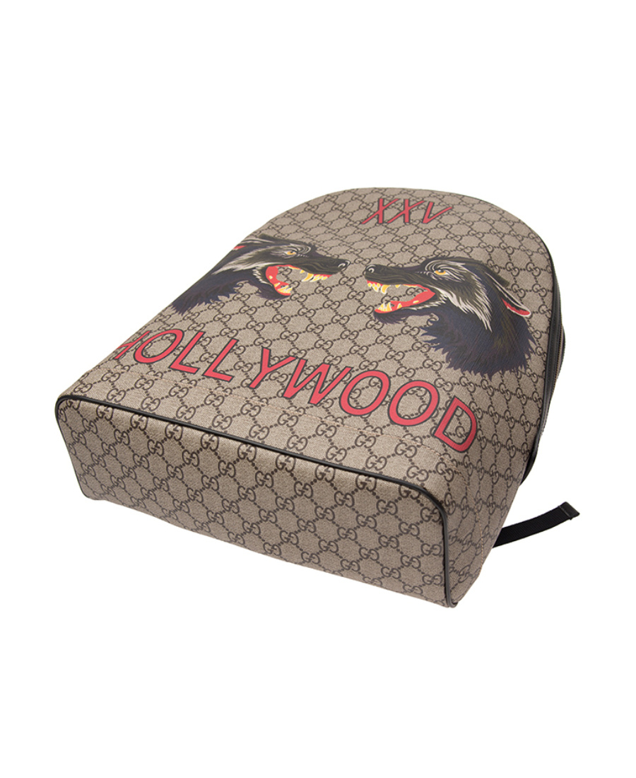 Gucci Wolf Head Printed Backpack In Multicolor