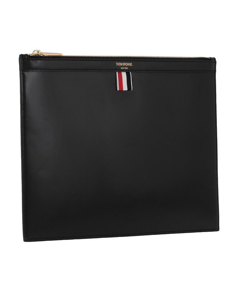 Shop Thom Browne Zippered Clutch In Black