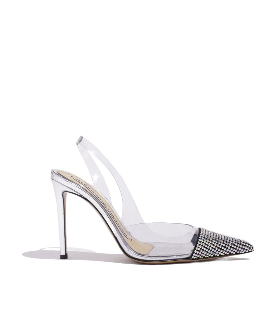 Alexandre Vauthier Amber Crystal-embellished Slingback Pumps In White