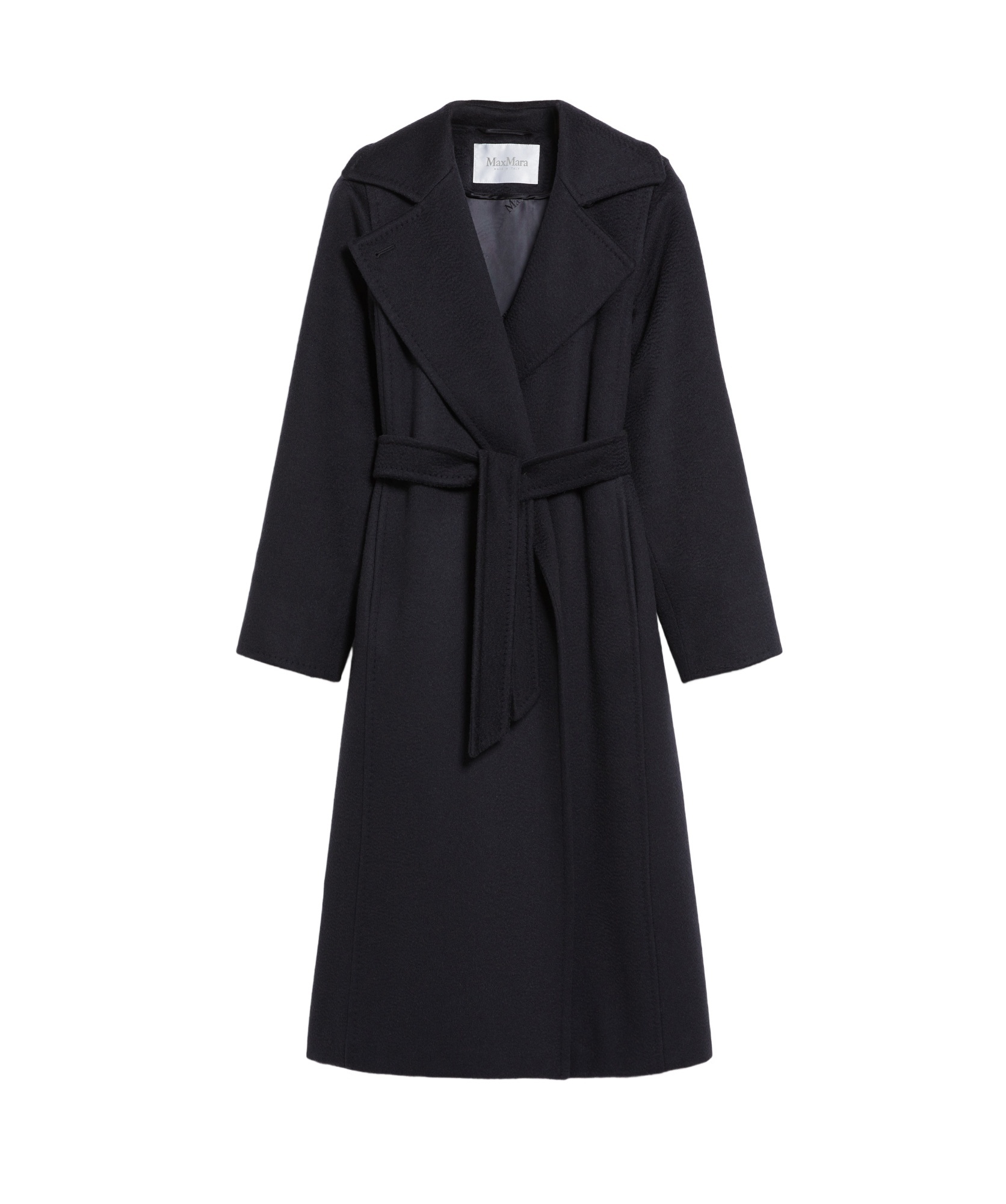 Max Mara Manuela Icon Belted Wool Coat In Black