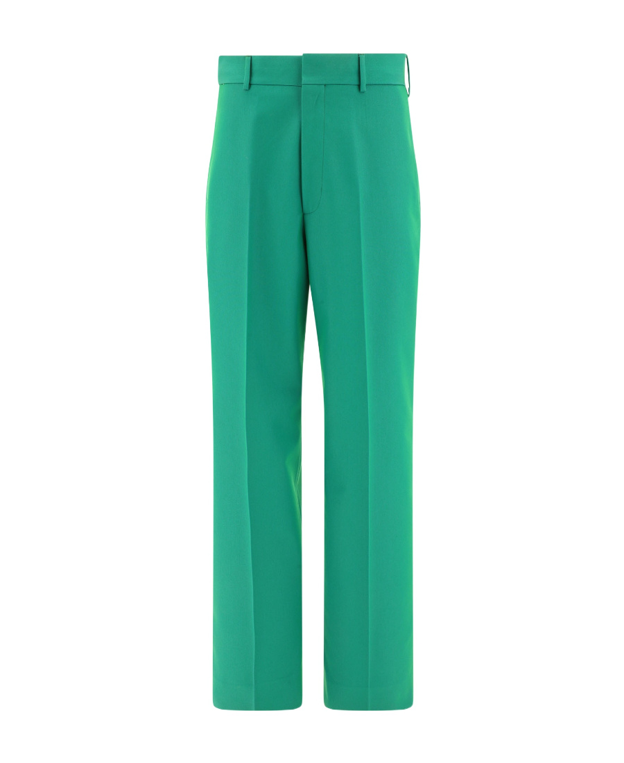 Palm Angels Tailored Cotton Trousers In Green