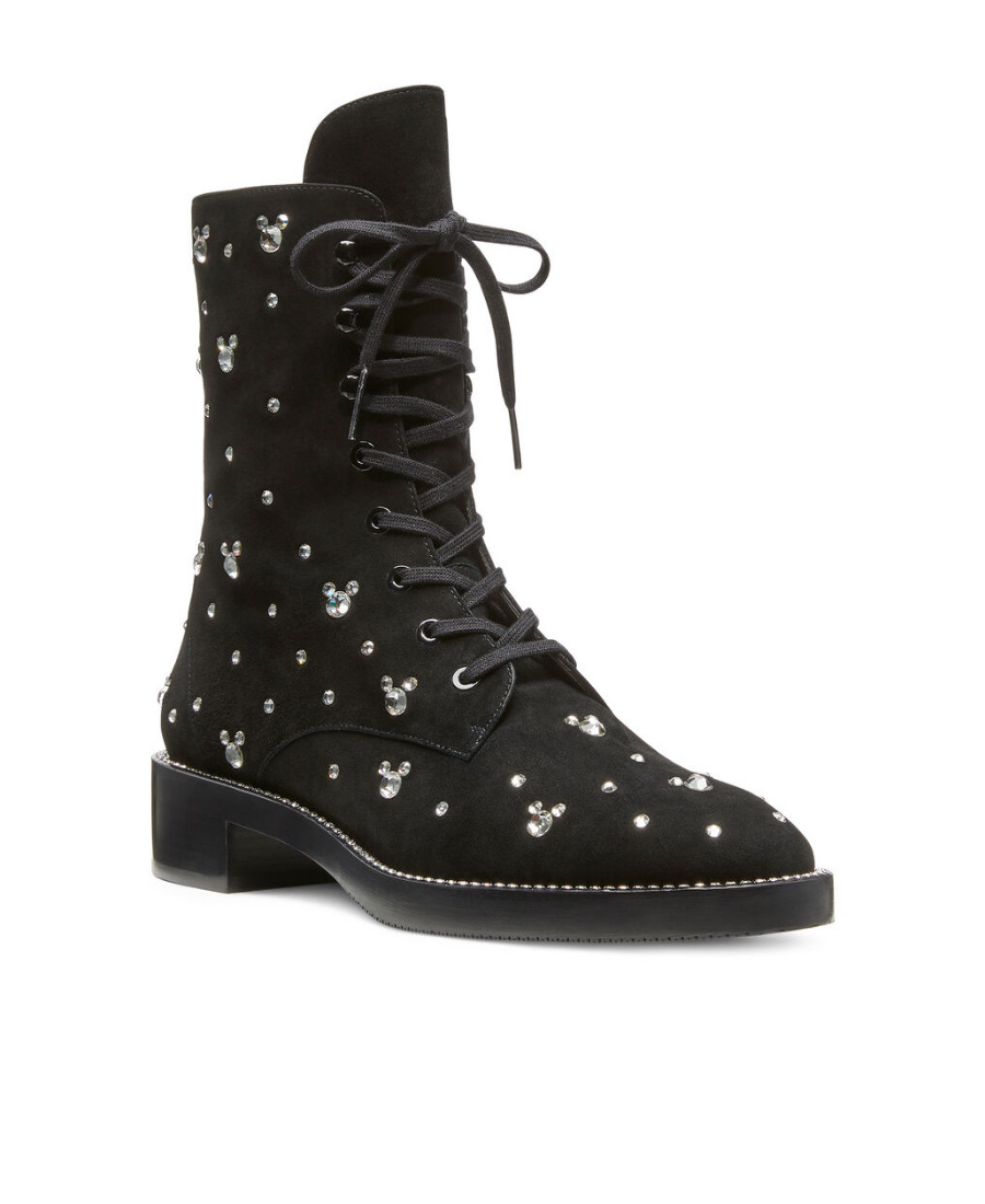 Stuart Weitzman X Disney Crystal-embellished Ankle Boots In Black