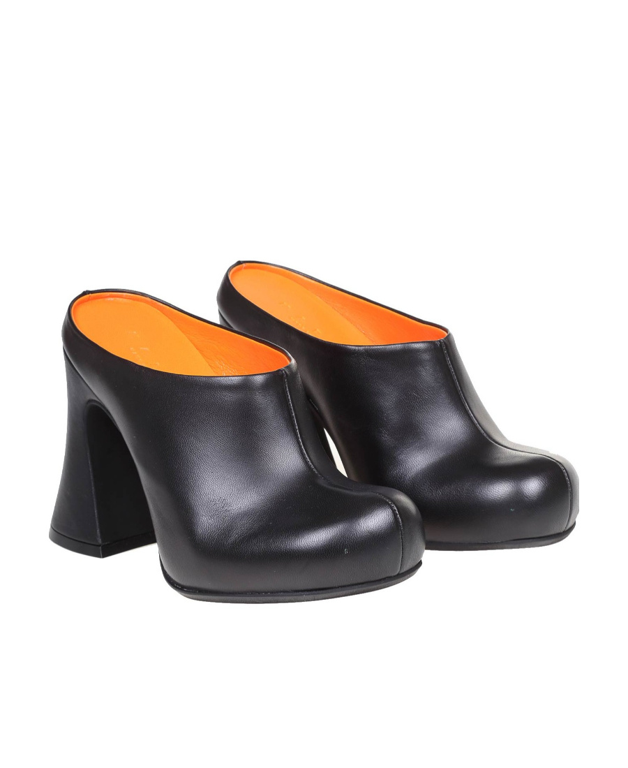 Marni Sabot Mid Block Heel Slip-on Mules In Black