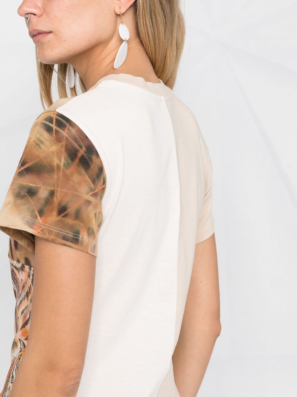 Stella Mccartney Animal Patchwork-print T-shirt Dress In Nude