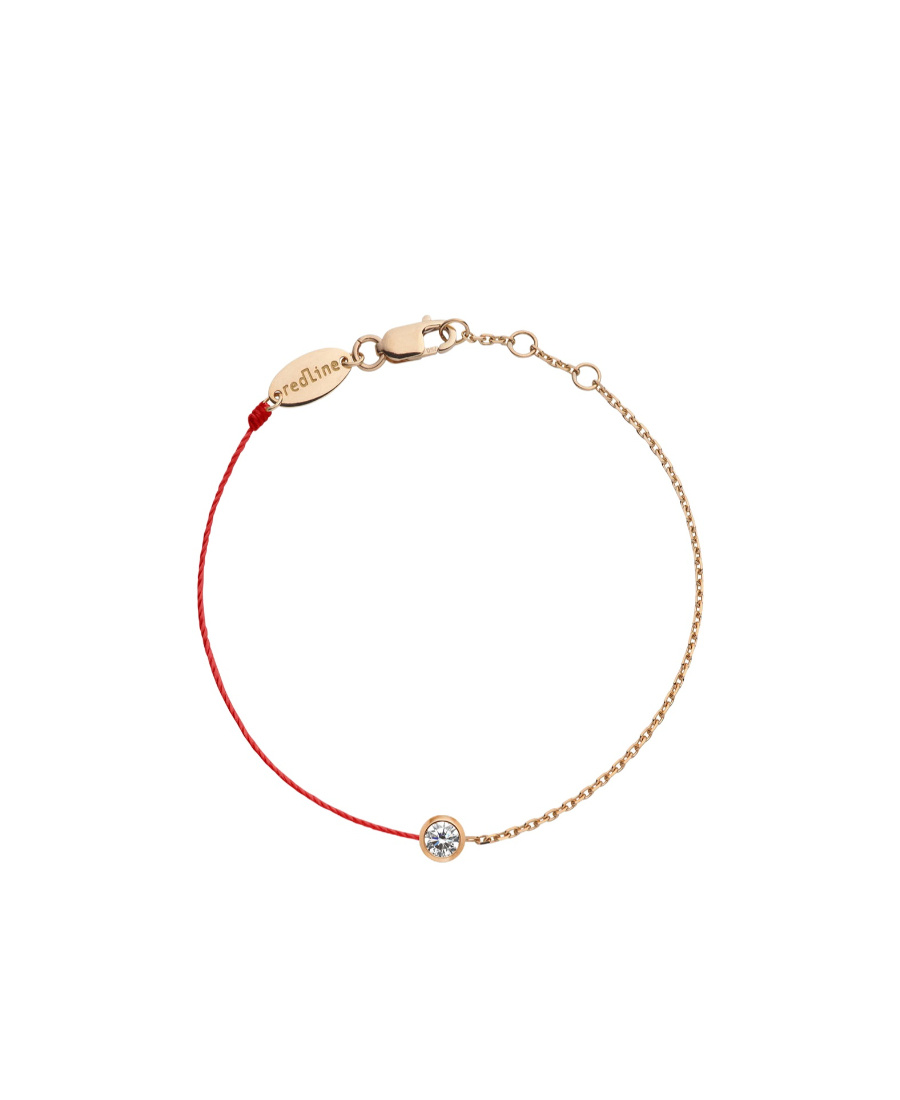 Redline Round Diamond Half-rope Bracelet In Yellow