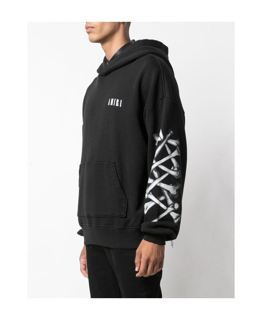 Amiri Oversized Logo Print Hoodie In Black