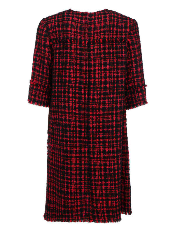 Dolce & Gabbana Short Tweed A-line Dress In Black