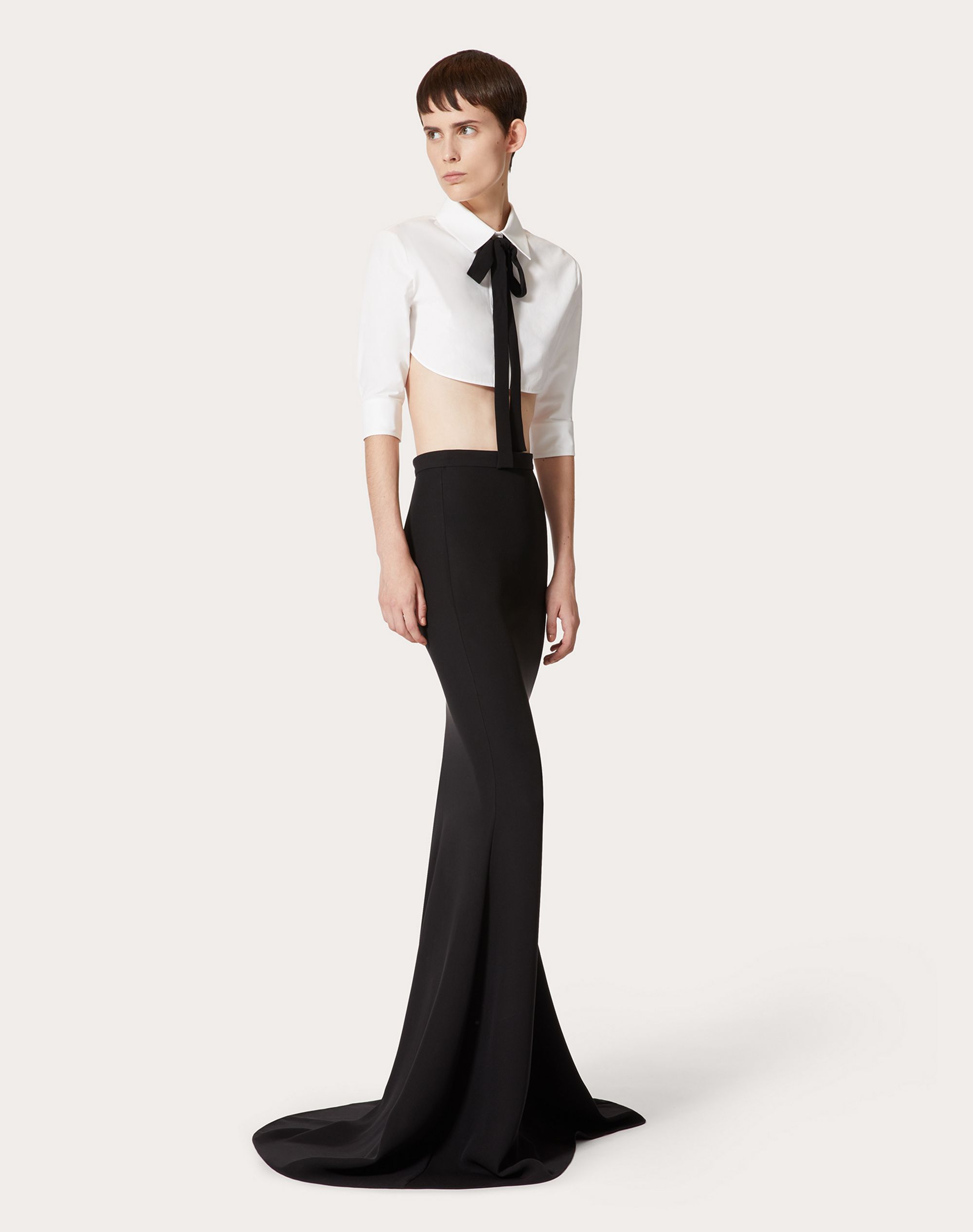 Valentino Silk Maxi Skirt In Nero