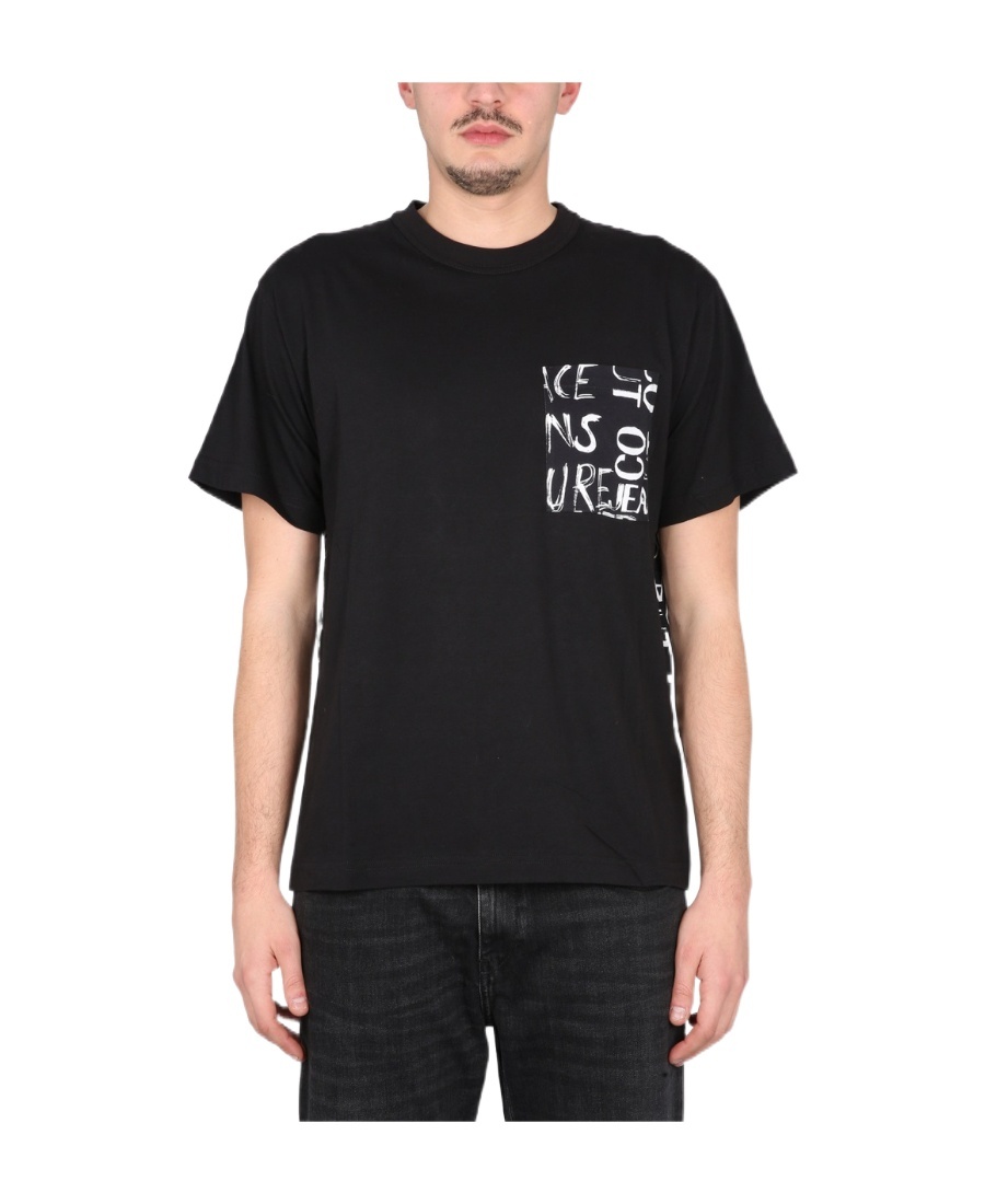 Versace Jeans Couture Graphic Printed Crewneck T-shirt In Black