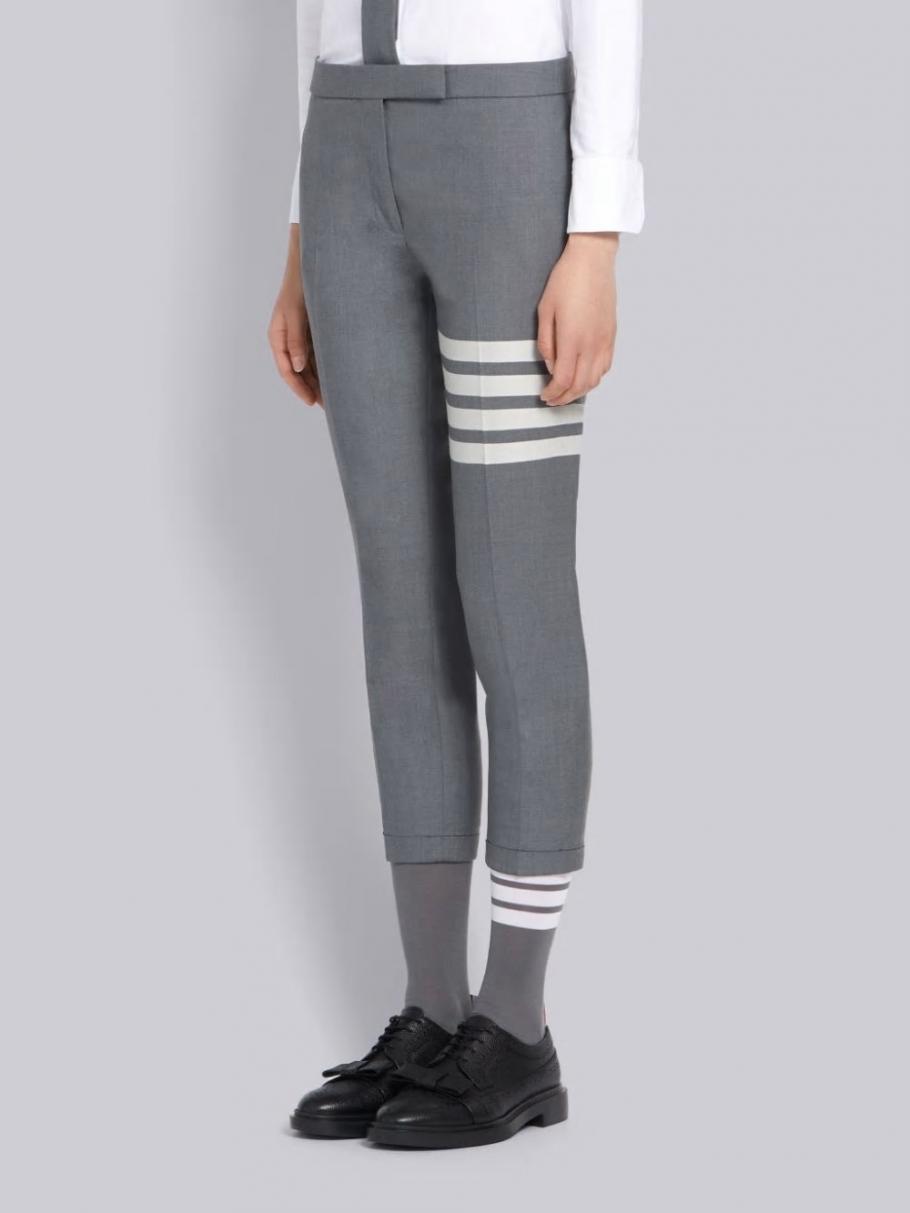 Thom Browne 4-bar Tailored Cropped Pants In Gray