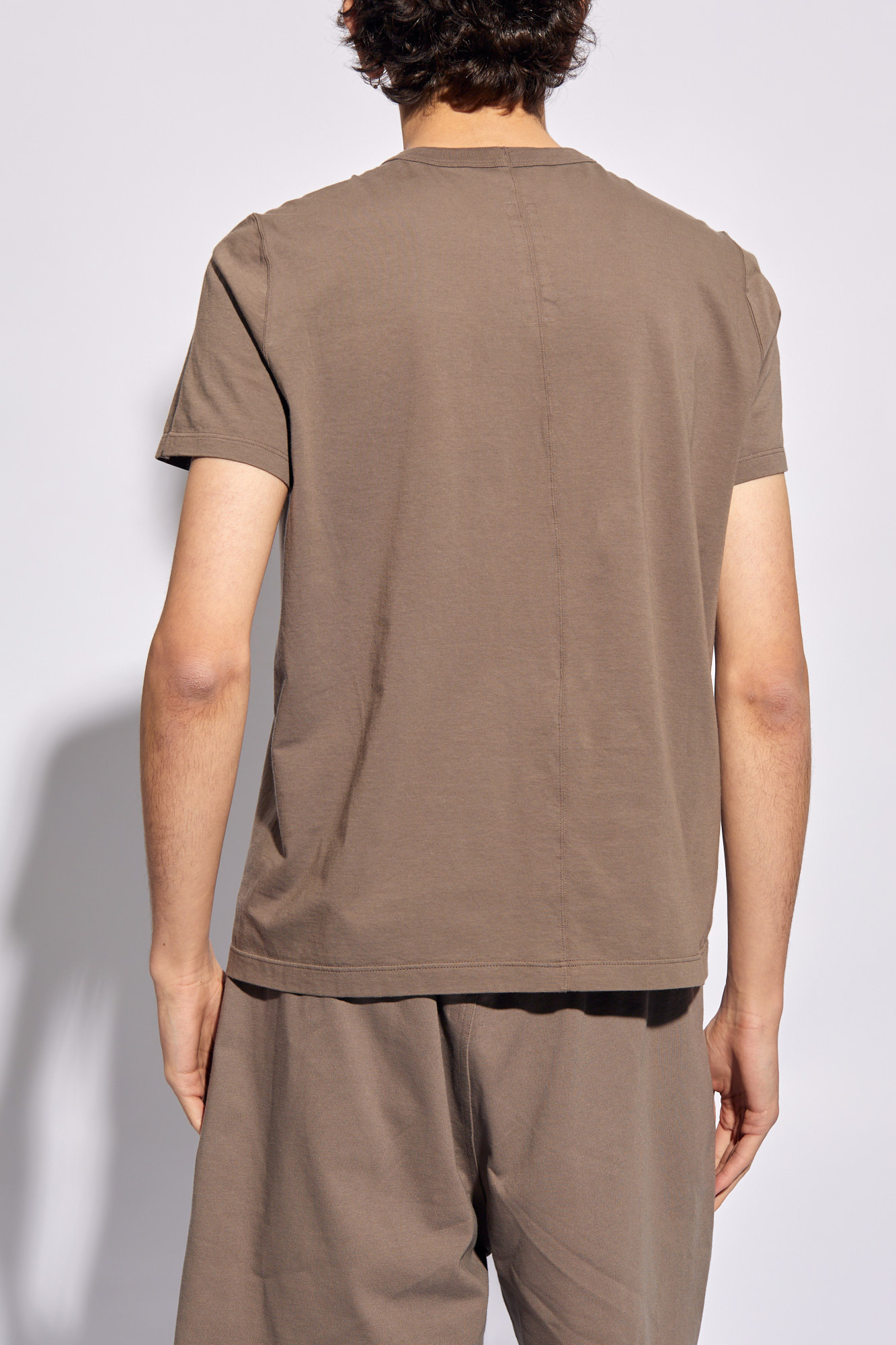 Rick Owens Short Level T Organic Cotton T-shirt In Brown