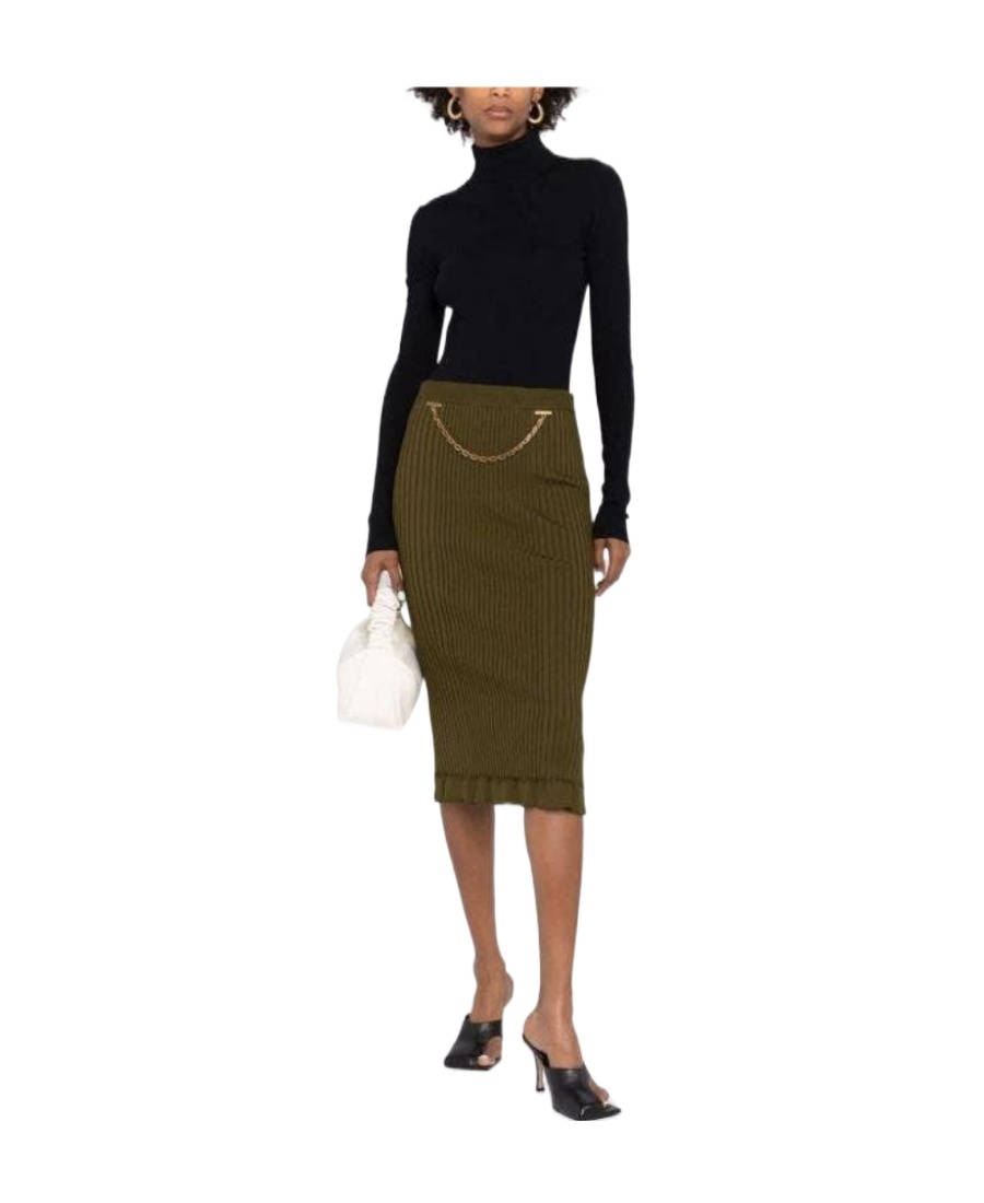 Givenchy Chain-link Detail Skirt In Green