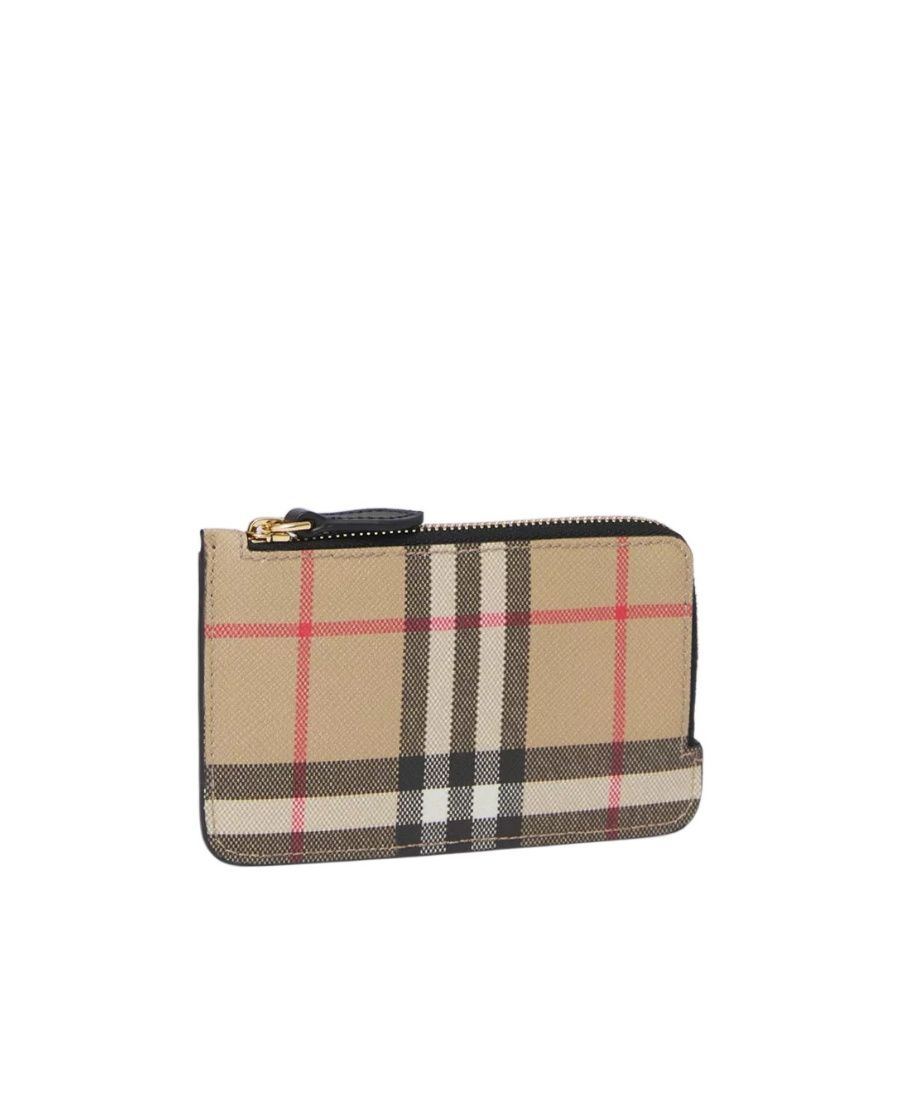 Burberry Vintage Check Compact Wallet In Nude