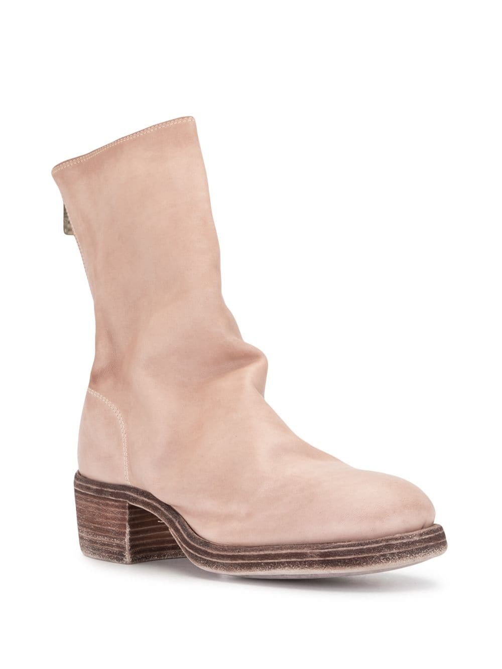 Guidi Back-zip Mid-tube Boots In Neutral