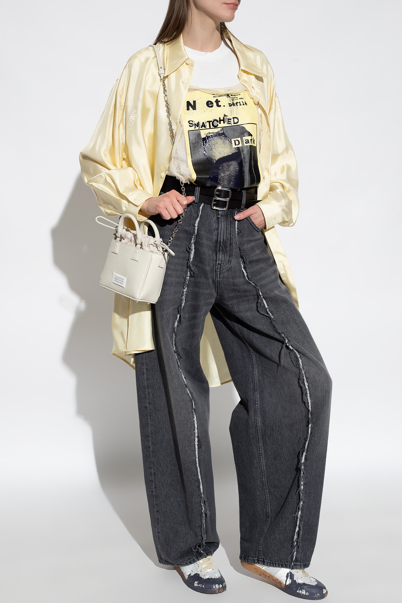 MM6 MAISON MARGIELA BLACK DENIM RAW TROUSERS