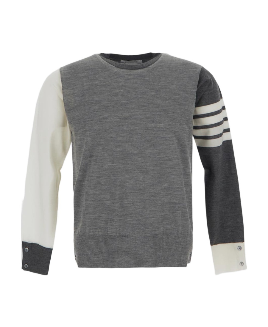 THOM BROWNE CONTRAST-PANEL JUMPER