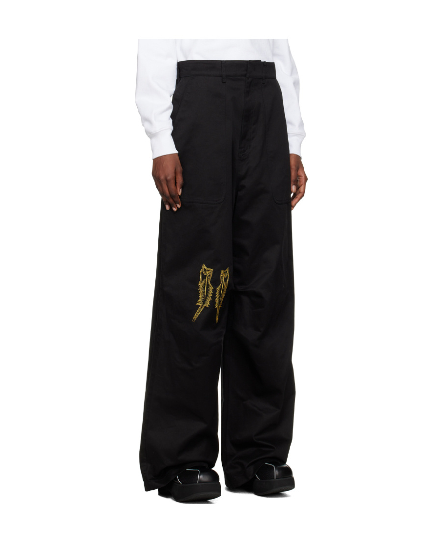 We11 Done Logo Embroidered Casual Pants In Black