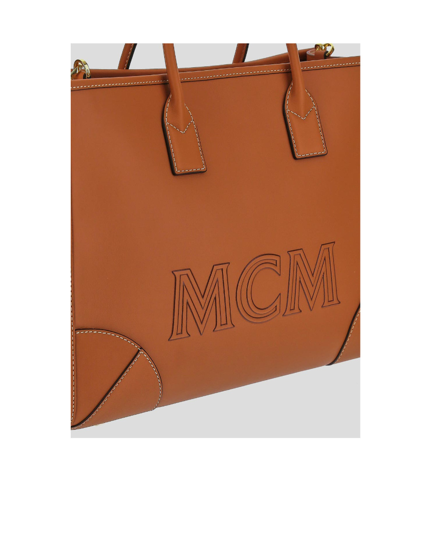 Mcm Logo Removable Shoulder Strap Shoulder Bag In Brown