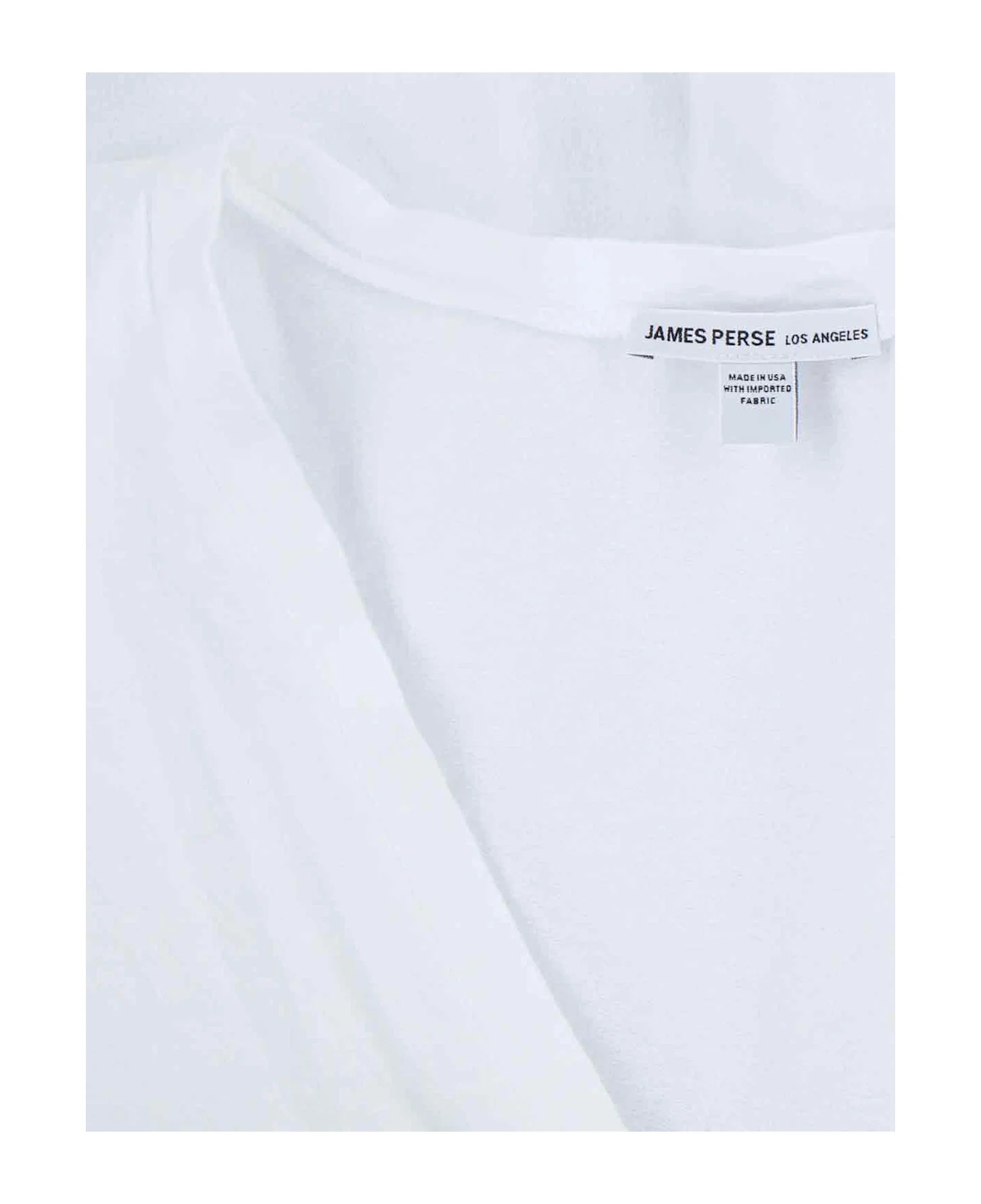 James Perse V-neck Long-sleeved T-shirt In White