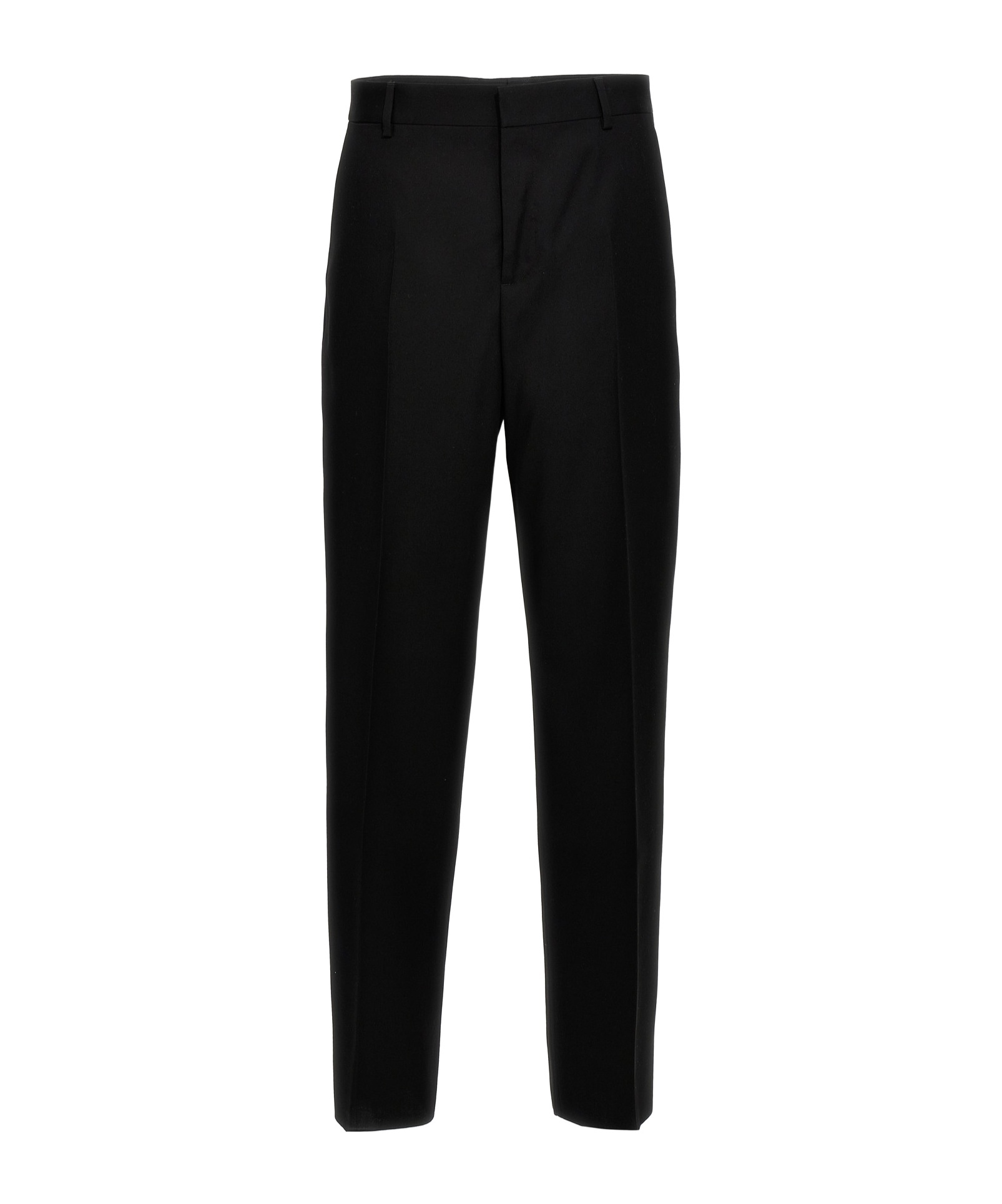 Versace Virgin-wool Wide-leg Trousers In Black