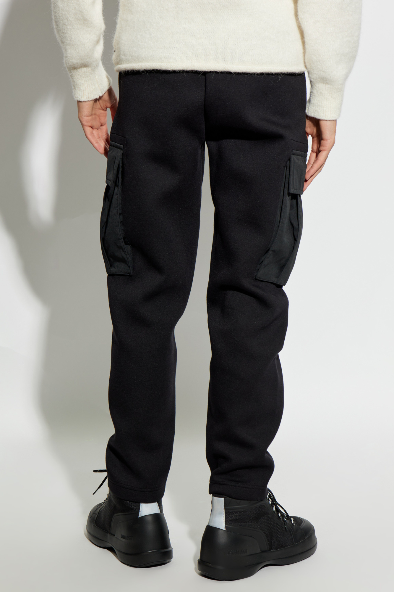 Moncler Logo Neoprene Track Pants In Black