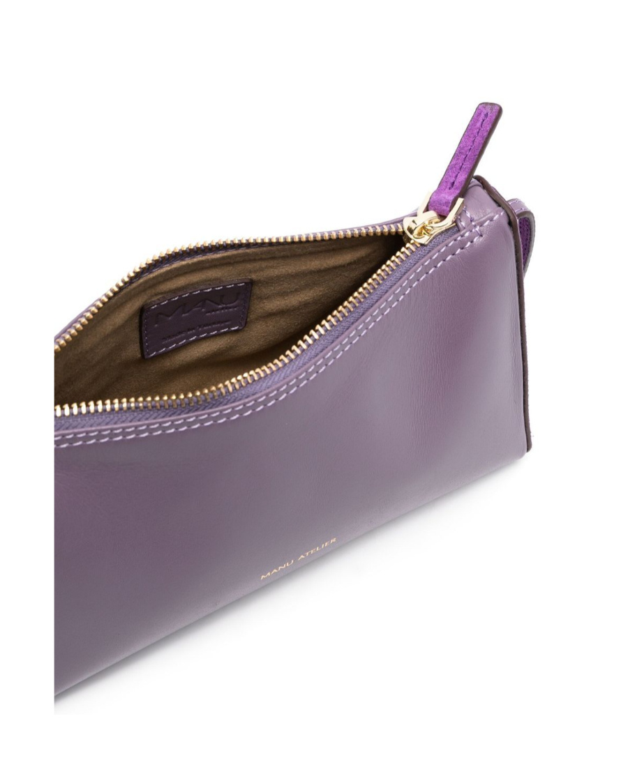 Manu Atelier Prism Mix-leather Shoulder Bag In Gray