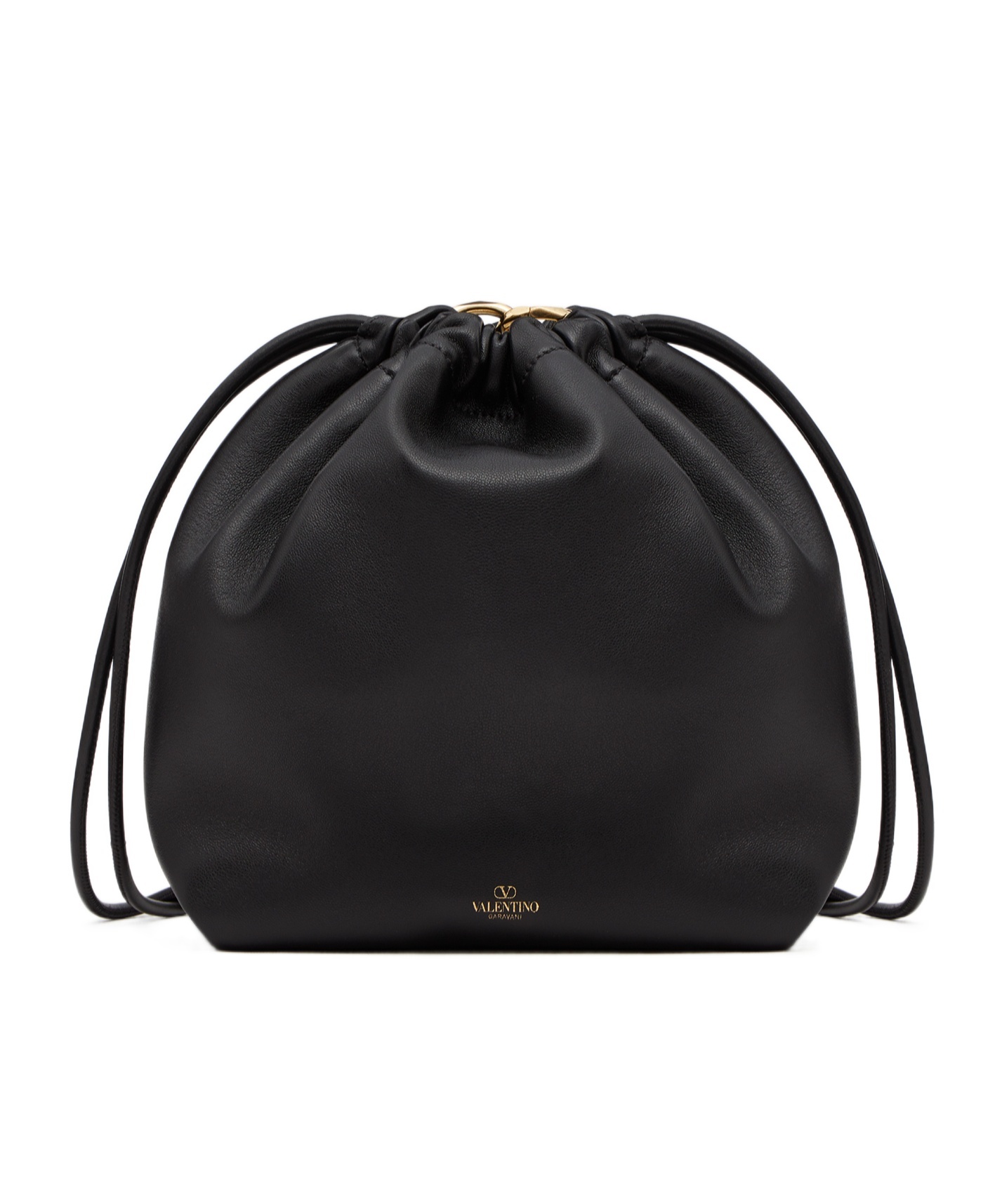 Valentino Vlogo Signature Drawstring Bag In Black